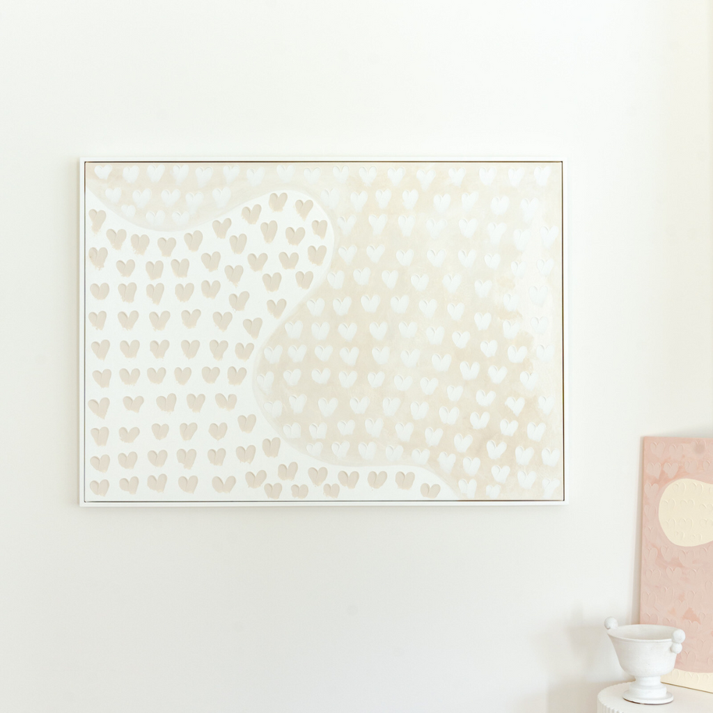 Stephanie Ockenden | Curved White and Nude Hearts DRAFT - Contemporary Co Australian Made Gift Store