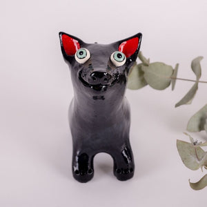 Black Ceramic Dog Art | Handmade by Elodie Barker | Australian Made - CoCo Contemporary Connoisseur Gift Store