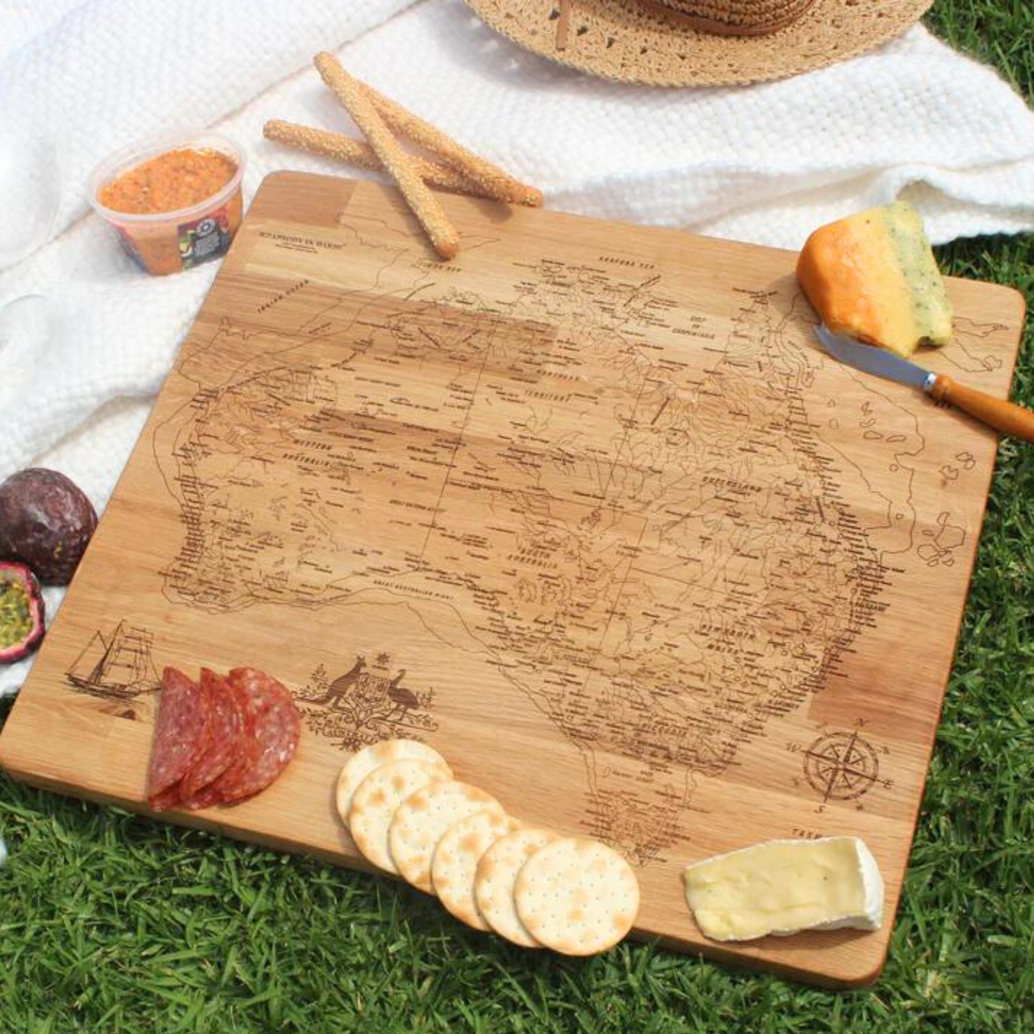 Oz Map Serving Board - 450mm x 410mm | Australian Made - Contemporary Co Australian Made Gift Store