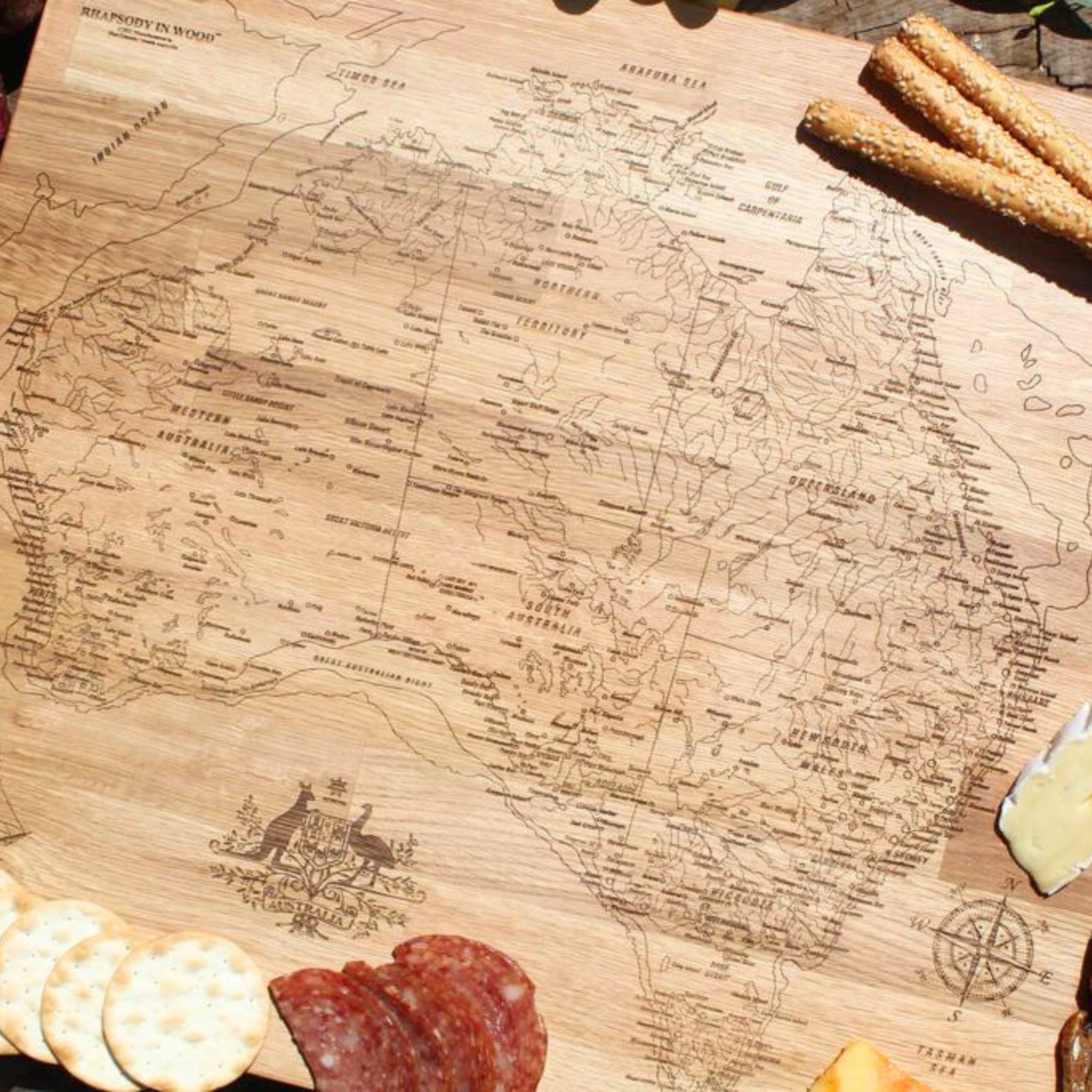 Oz Map Serving Board - 450mm x 410mm | Australian Made - Contemporary Co Australian Made Gift Store