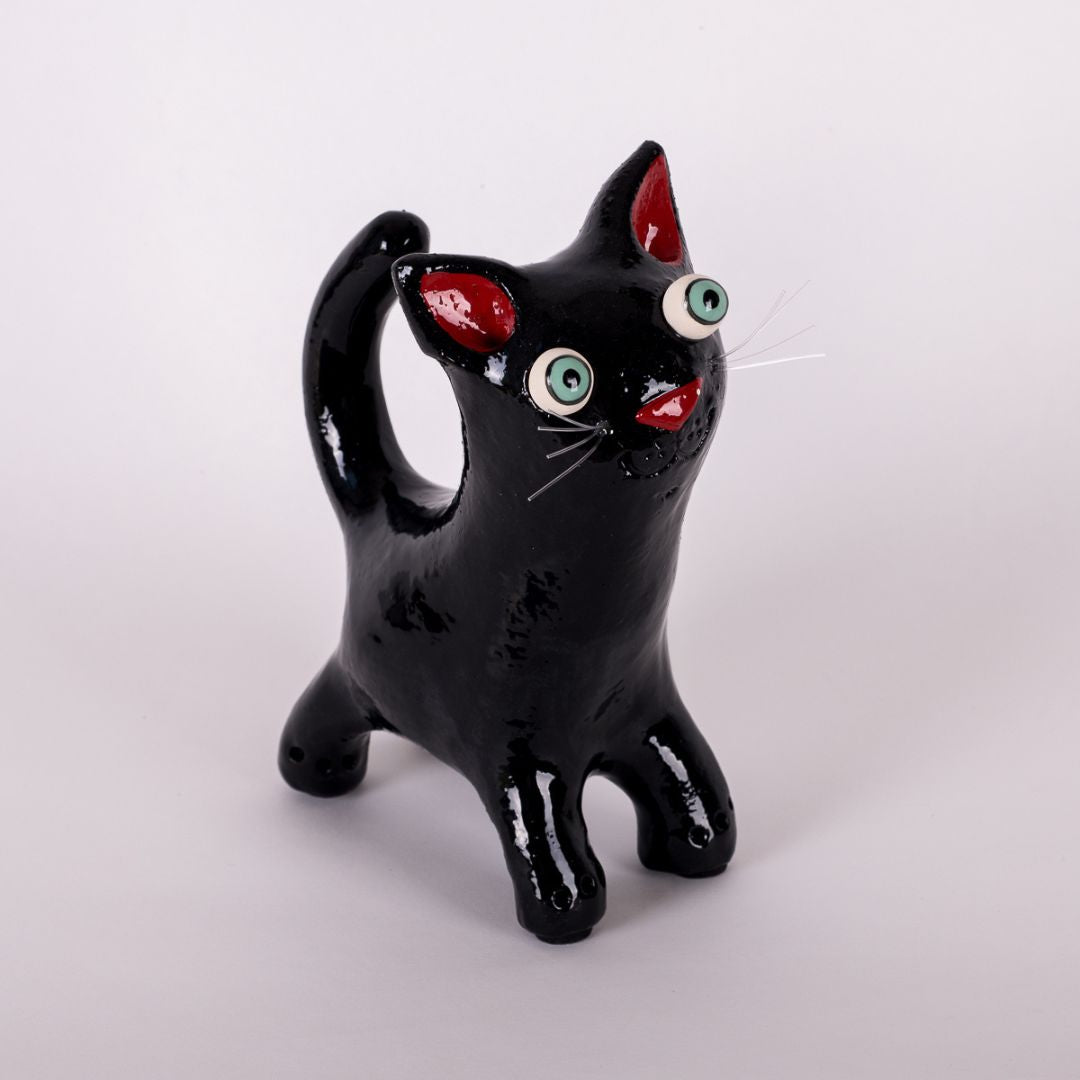 Black Ceramic Cat Art | Handmade by Elodie Barker - Contemporary Co Australian Made Gift Store