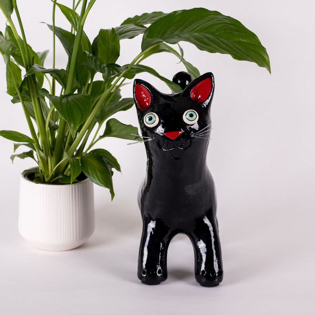 Black Ceramic Cat Art | Handmade by Elodie Barker - Contemporary Co Australian Made Gift Store