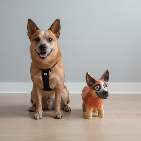 Custom Dog Sculpture by Elodie Barker