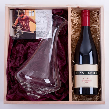 Hand-blown glass Kinetic wine decanter – Australian Made by Emma Klau
