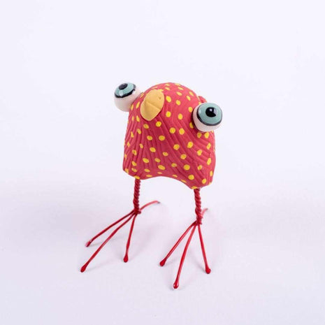 Red Baby ceramic chicken sculpture – handmade by Elodie Barker, Australian Made