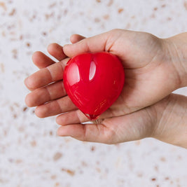 Red Glass Heart | Art sculpture – handmade Australian glass artwork