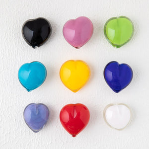 rainbow glass hearts art sculpture – handmade Australian glass artwork