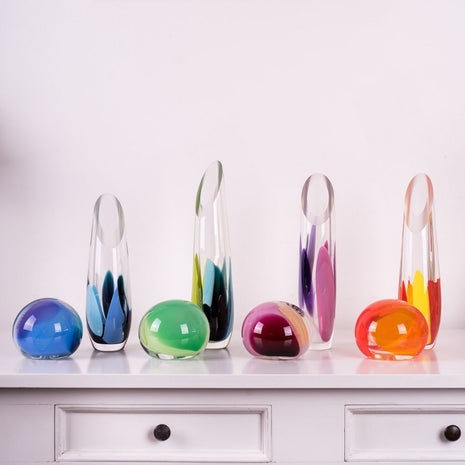 Colourful Pink Glass Posy Collection | Vase and Paperweight | Australian Homewares Made By Nicole Ayliffe - 