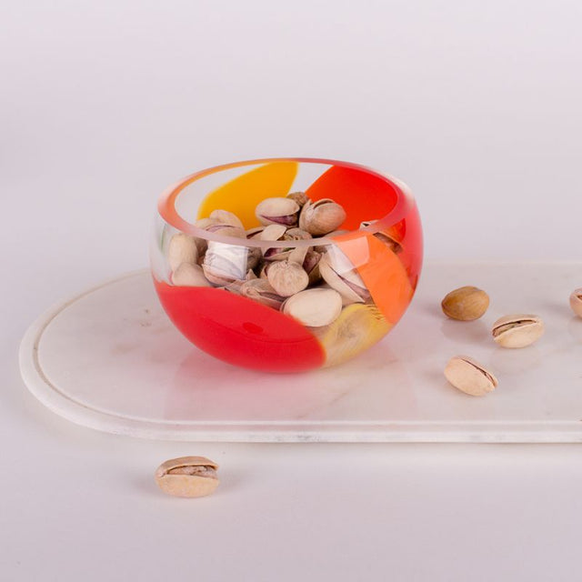 Orange Snack Glass Bowl Multicoloured Collection | Australian Made By Nicole Ayliffe - CoCo Contemporary Connoisseur Gift Store