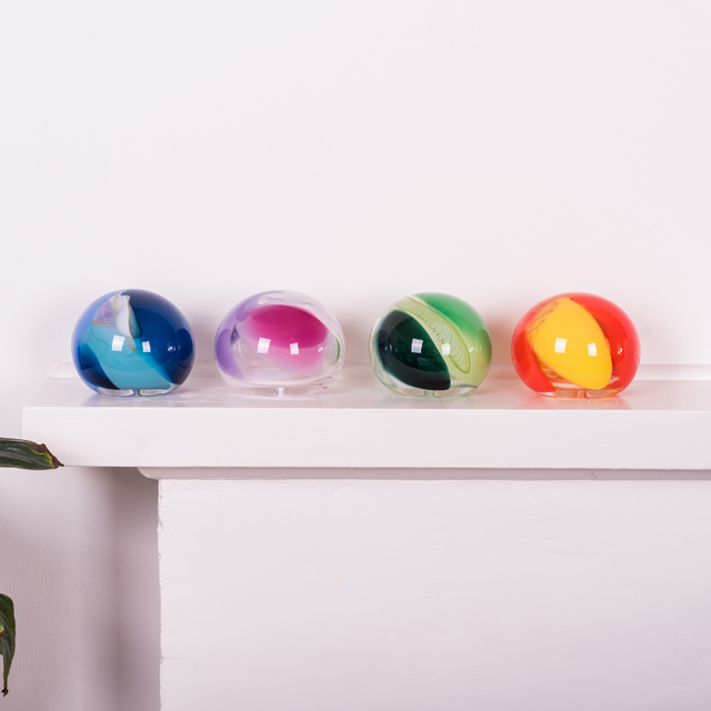 bright colours glass sculpture by Nicole Ayliffe – contemporary Australian interiors piece