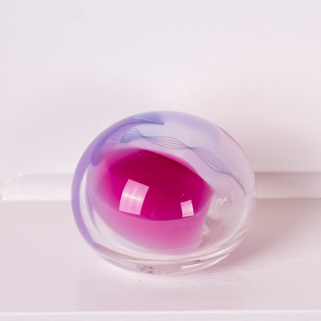 Australian Made pink Posy paperweight – artisan glass décor for home or office