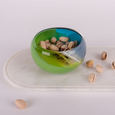 Green and Blue Glass Snack Bowl Multicoloured Collection | Australian Made By Nicole Ayliffe - CoCo Contemporary Connoisseur Gift Store