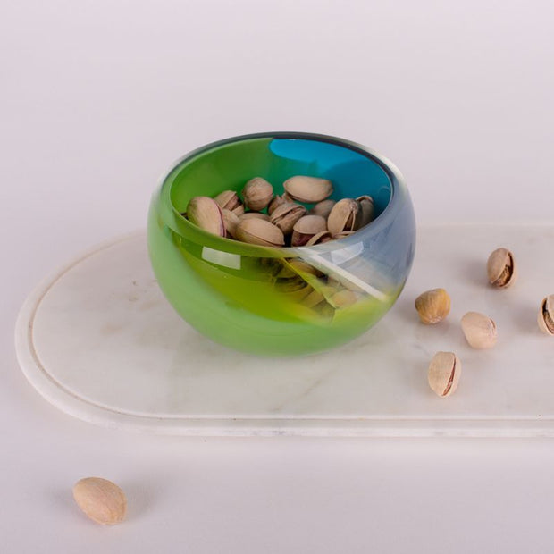 Green and Blue Glass Snack Bowl Multicoloured Collection | Australian Made By Nicole Ayliffe - CoCo Contemporary Connoisseur Gift Store