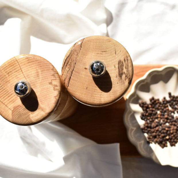 Australian made salt and pepper grinders, Tasmanian timber handcrafted design