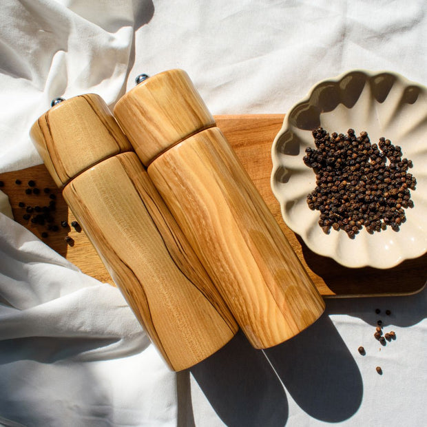 Australian made salt and pepper grinders, Tasmanian timber handcrafted design