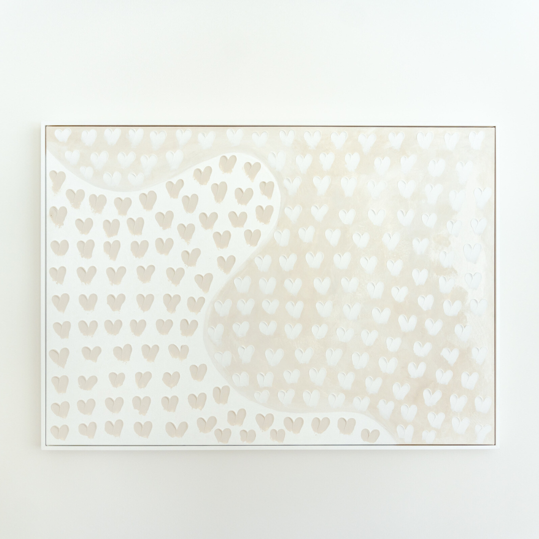Stephanie Ockenden | Curved White and Nude Hearts Wall Art Australian Made the Block