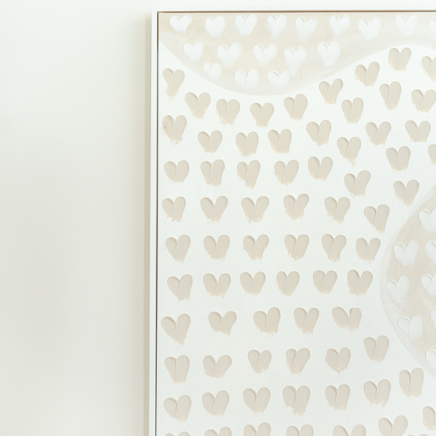 Stephanie Ockenden | Curved White and Nude Hearts Wall Art Australian Made the Block