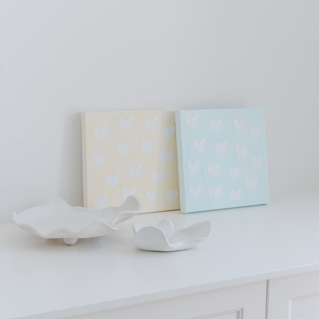 Stephanie Ockenden | Yellow / Seafoam / Nude with White Hearts DRAFT - Contemporary Co Australian Made Gift Store