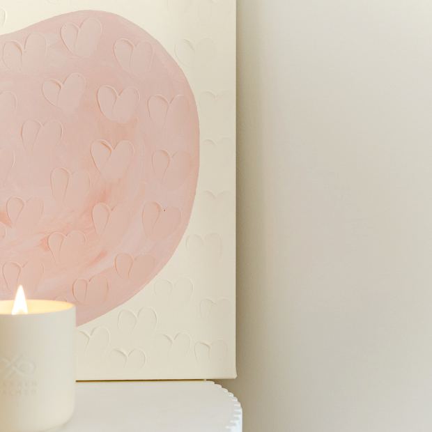 Stephanie Ockenden | Curved Pink and Cream Hearts Australian Wall Art 