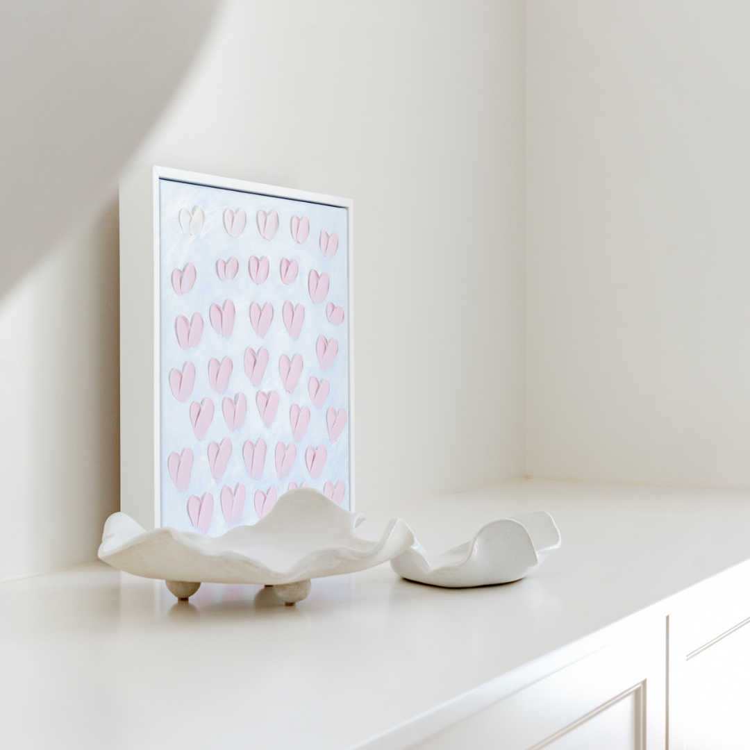 Ombre Love – original artwork by Stephanie Ockenden, Adelaide artist pink and blue hearts 