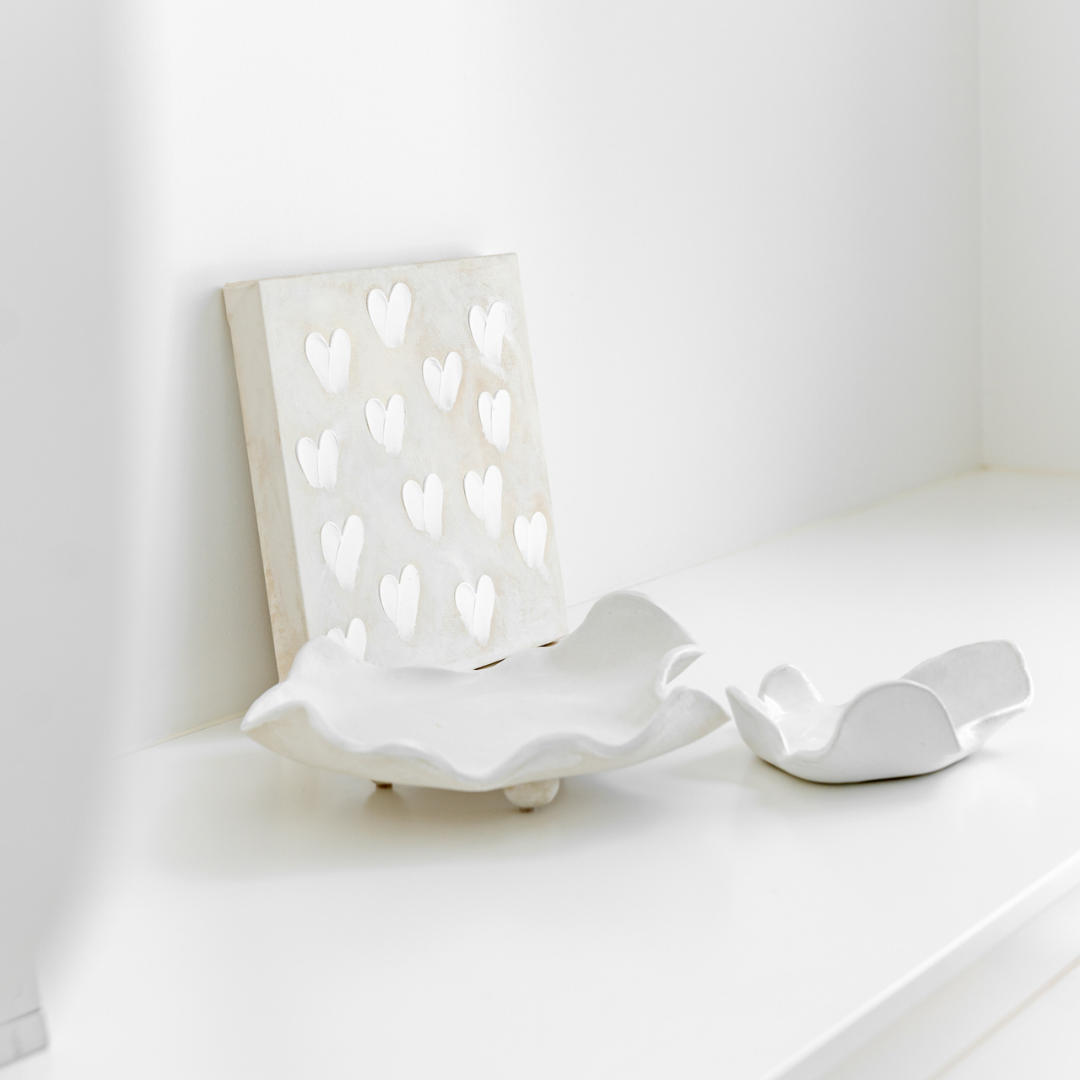 Stephanie Ockenden | Yellow / Seafoam / Nude with White Hearts DRAFT - Contemporary Co Australian Made Gift Store