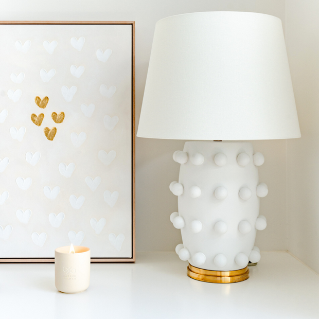 Stephanie Ockenden | Nude and White with Four Gold Hearts Wall Art Australian Made the Block