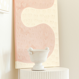 Stephanie Ockenden | Curved Pink and Cream Hearts Australian Wall Art 