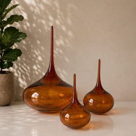 Lucky Drop Transparent Glass Sculpture | Handblown Glass Home Décor