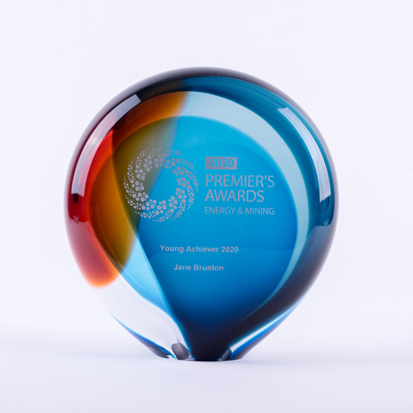 Flowing Round Glass Awards & Trophies | Australian Made