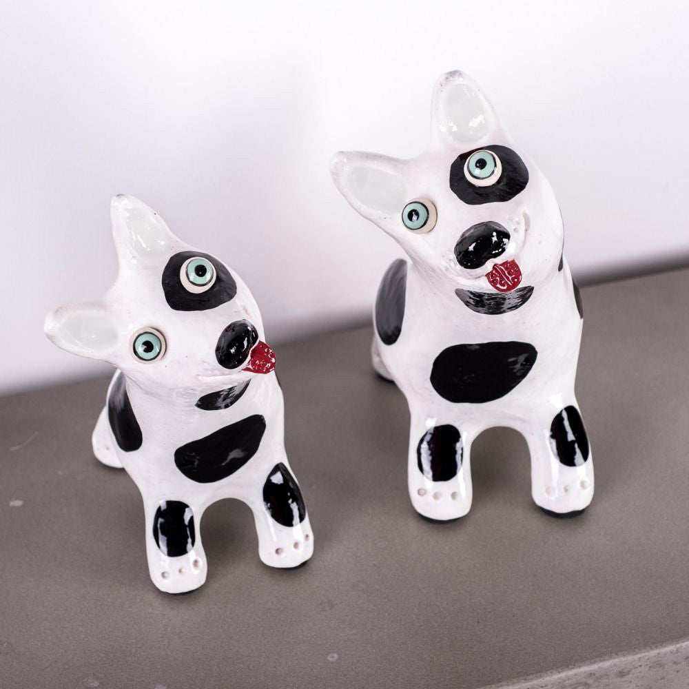 Black and White Ceramic Dog Art | Handmade by Elodie Barker | Australian Made - Contemporary Co Australian Made Gift Store
