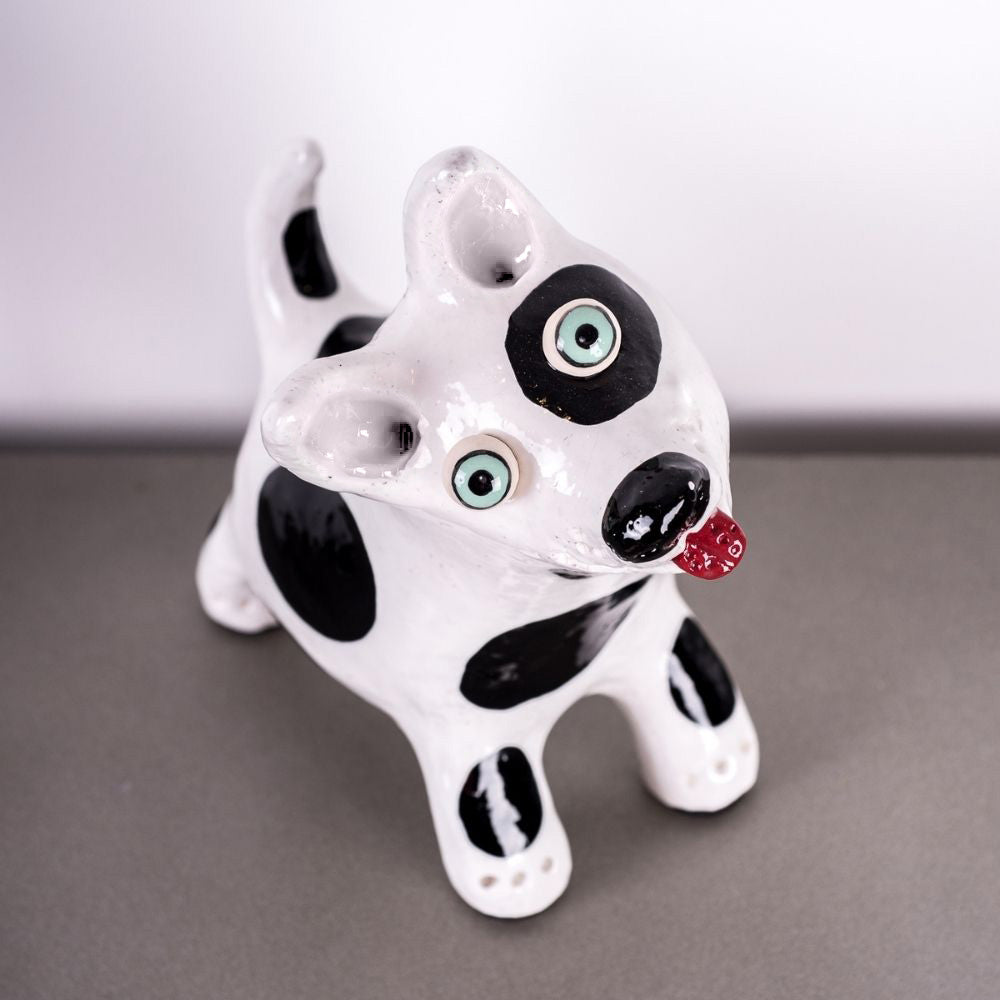 Black and White Ceramic Dog Art | Handmade by Elodie Barker | Australian Made - Contemporary Co Australian Made Gift Store
