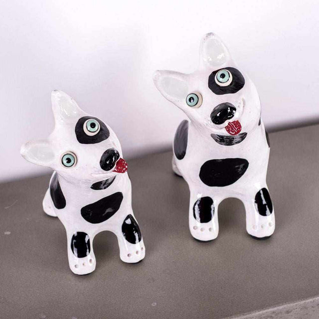 Black and White Ceramic Dog Art | Handmade by Elodie Barker | Australian Made - Contemporary Co Australian Made Gift Store