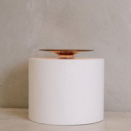 Handblown Amber Gold sculptural glass plate from The Circle of Hope collection