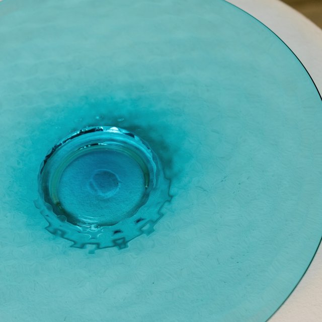 Sapphire Blue Circle of Hope Australian glass artwork by Llewelyn Ash
