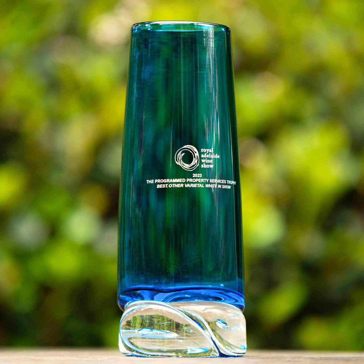 Ebb Tide handblown glass award by Llewelyn Ash Australian corporate gift service award glass sculpture