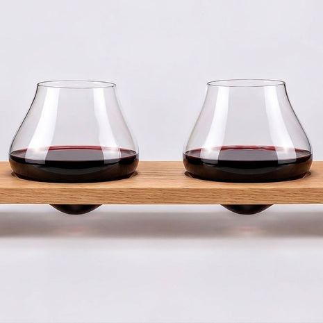 Kinetic Stemless Wine Glass Wooden Rack – Emma Klau