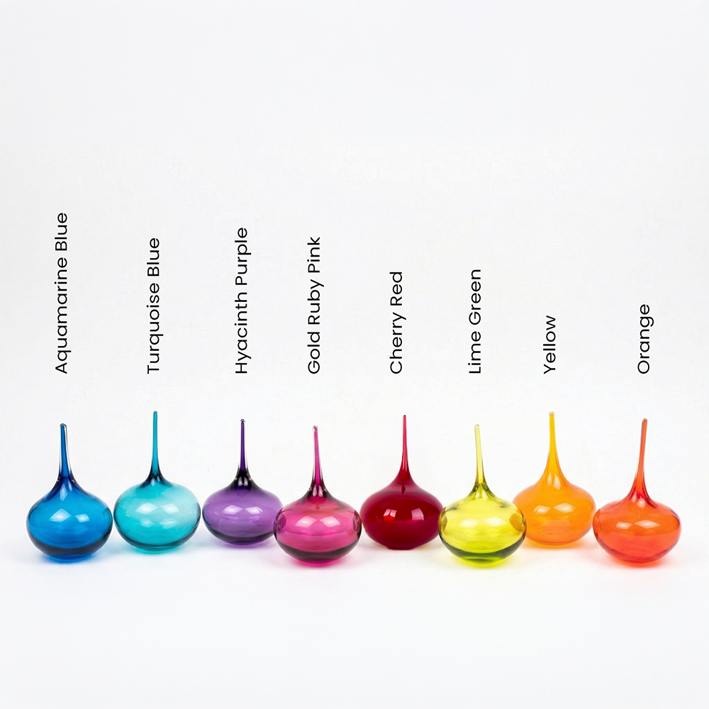 Lucky Drop Transparent Glass Sculpture | Handblown Glass Home Décor