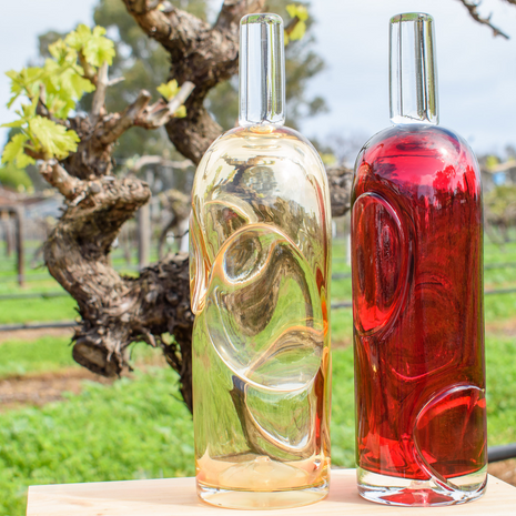 Red and white wine awards – Australian Made glass wine bottle trophies