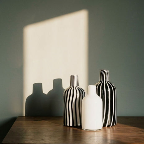 Black & White Striped Candy Bottle Glass Vase Series – Bailey Donovan x Contemporary Co