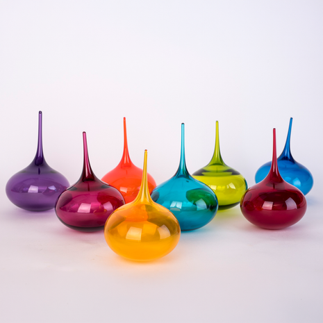 Lucky Drop Transparent Glass Sculpture | Handblown Glass Home Décor