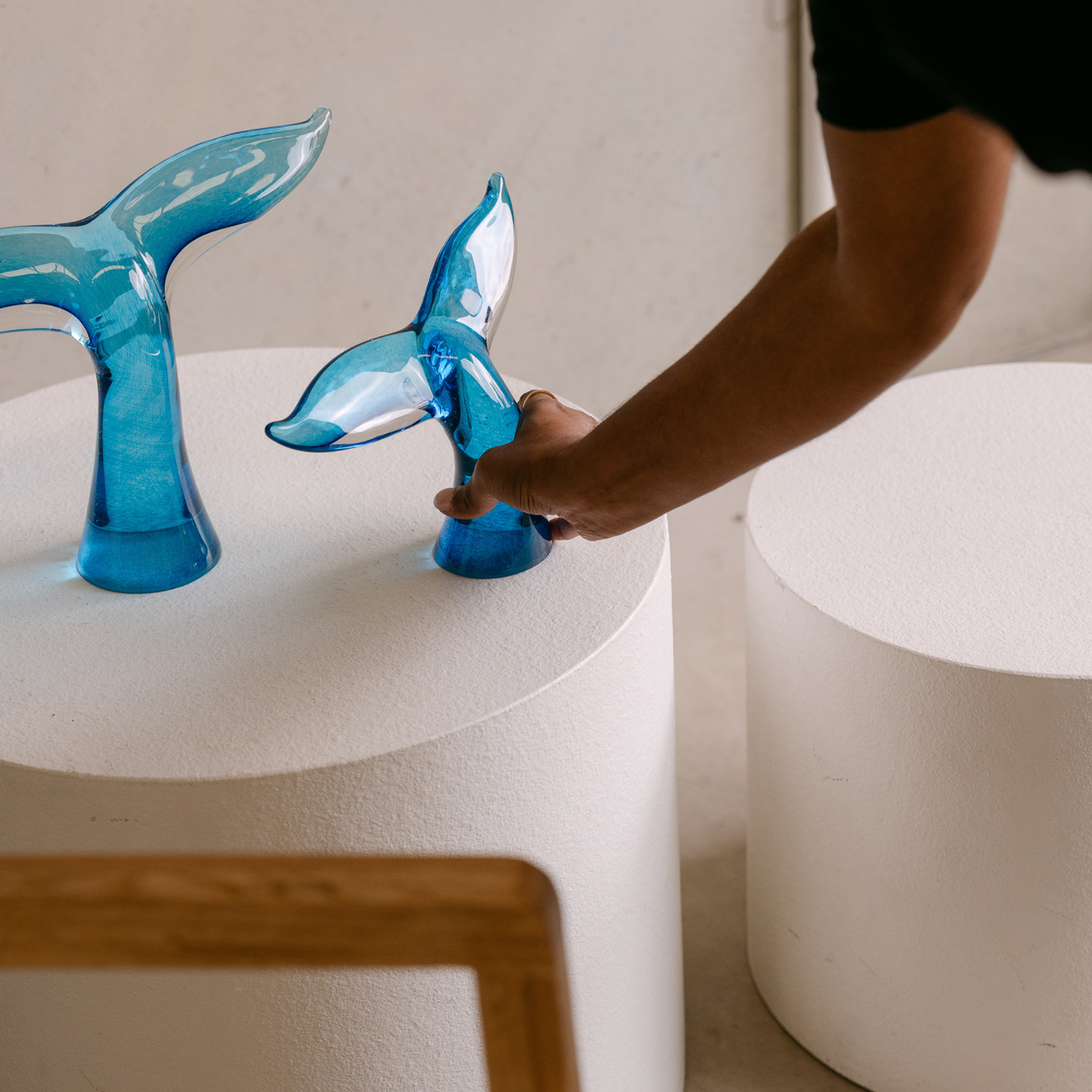 Whale Tail – Hand-blown Glass Sculpture by Llewelyn Ash