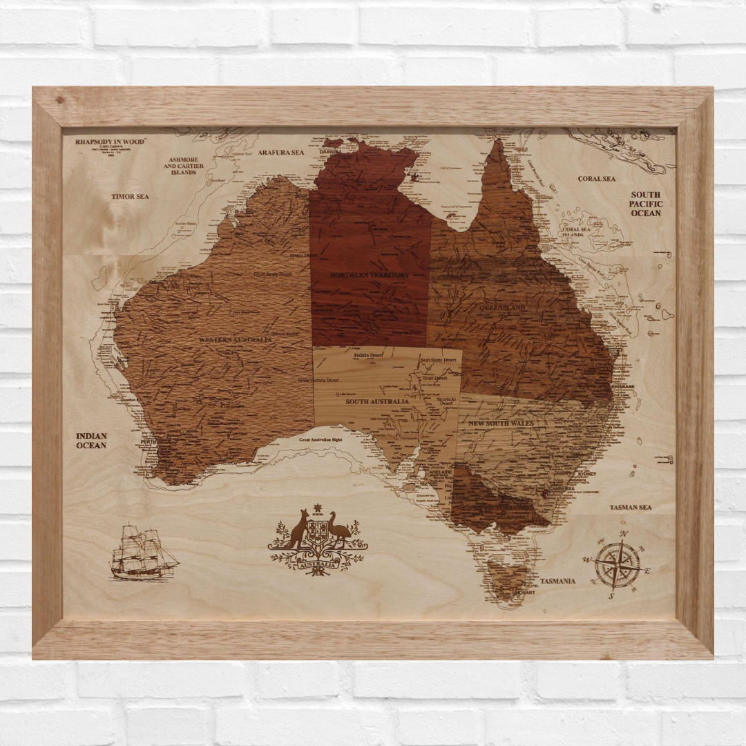The Aussie Battler Wooden Map | Australian Made
