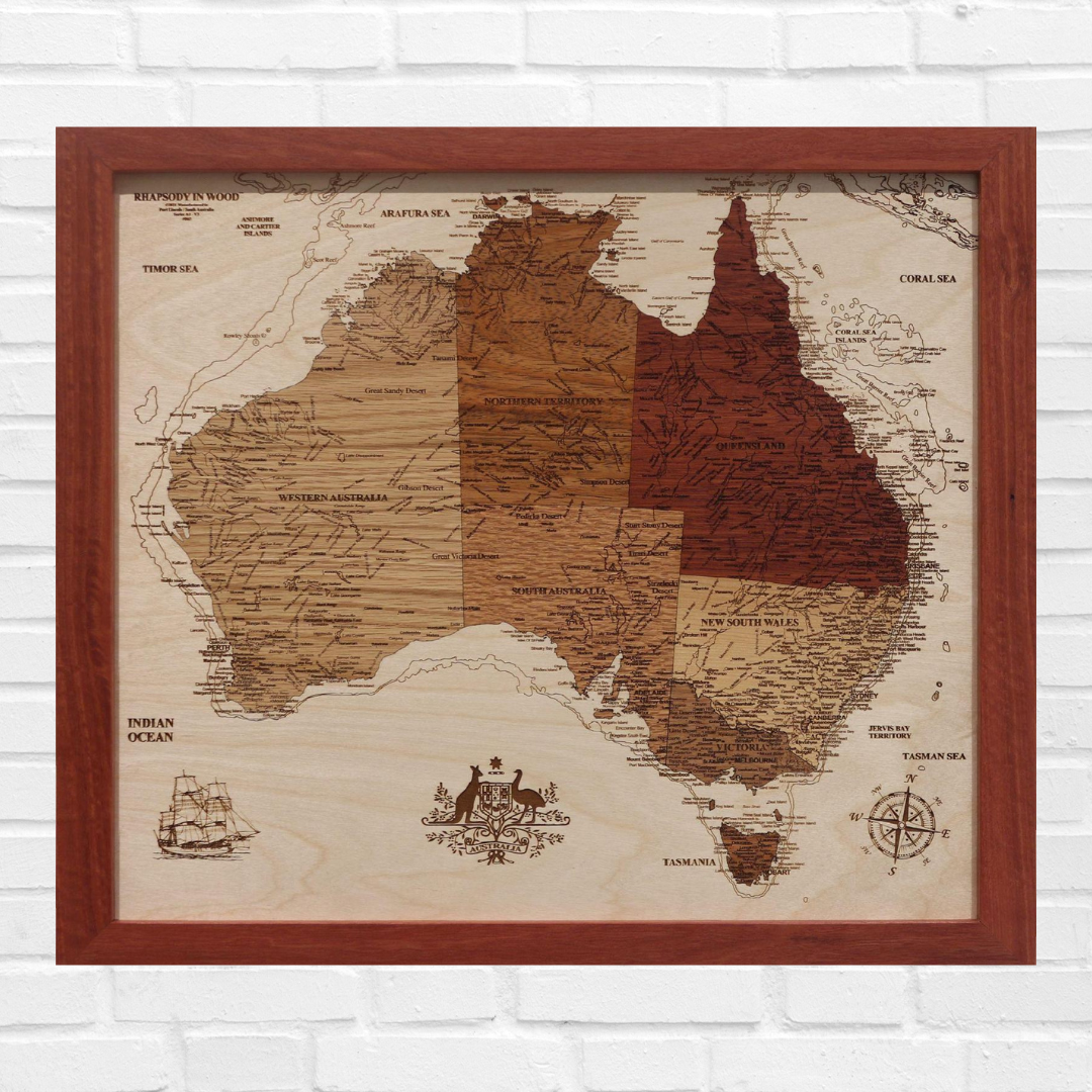 The Aussie Battler Wooden Map | Australian Made