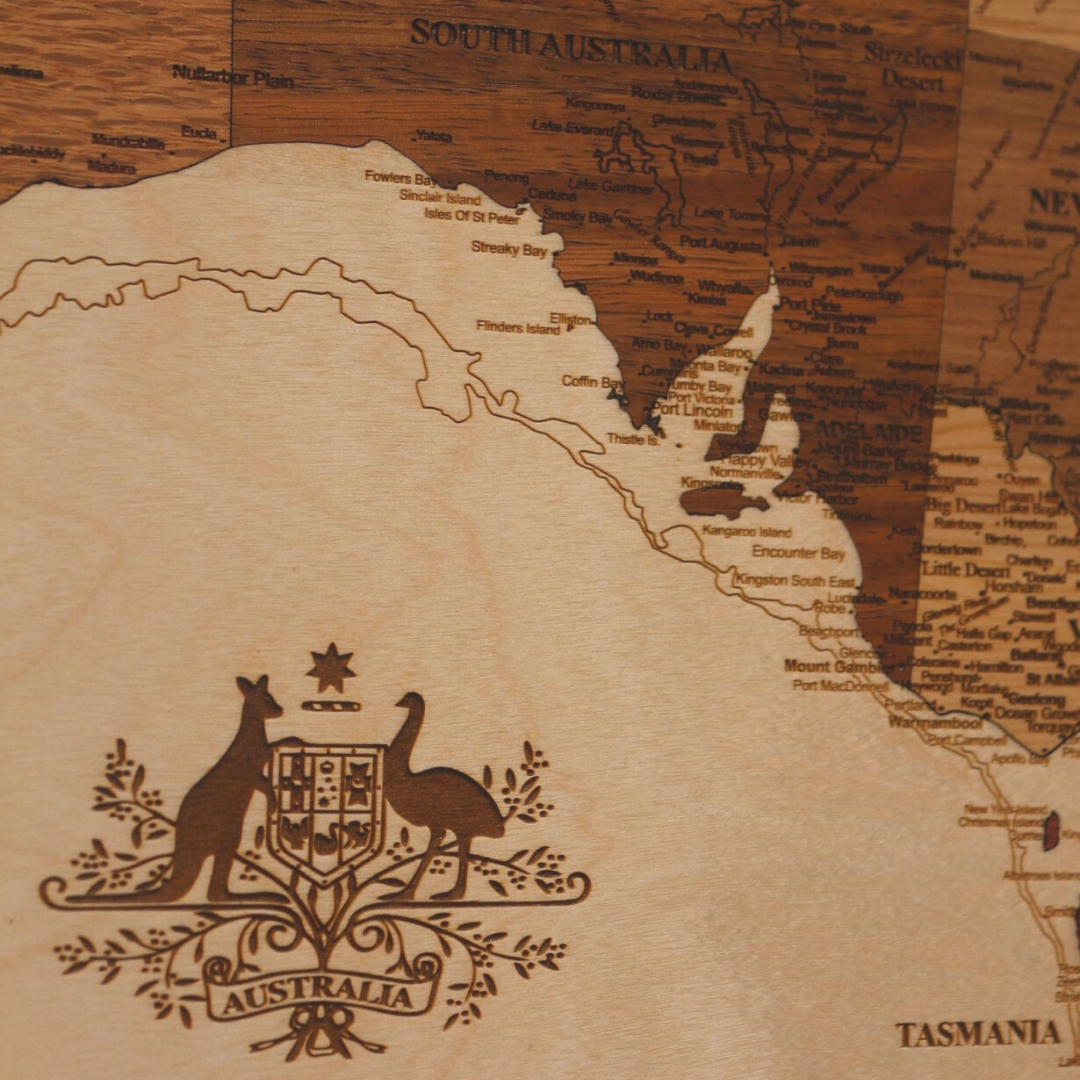 Oz Wooden Map Large | Australian Made - Contemporary Co Australian Made Gift Store