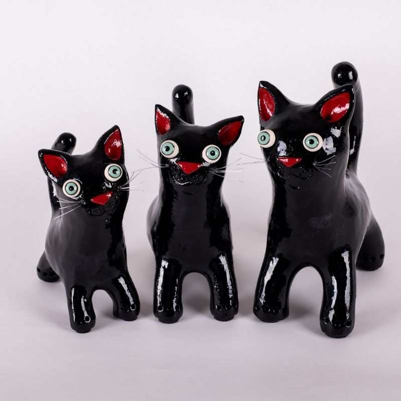ceramic cat art handmade
