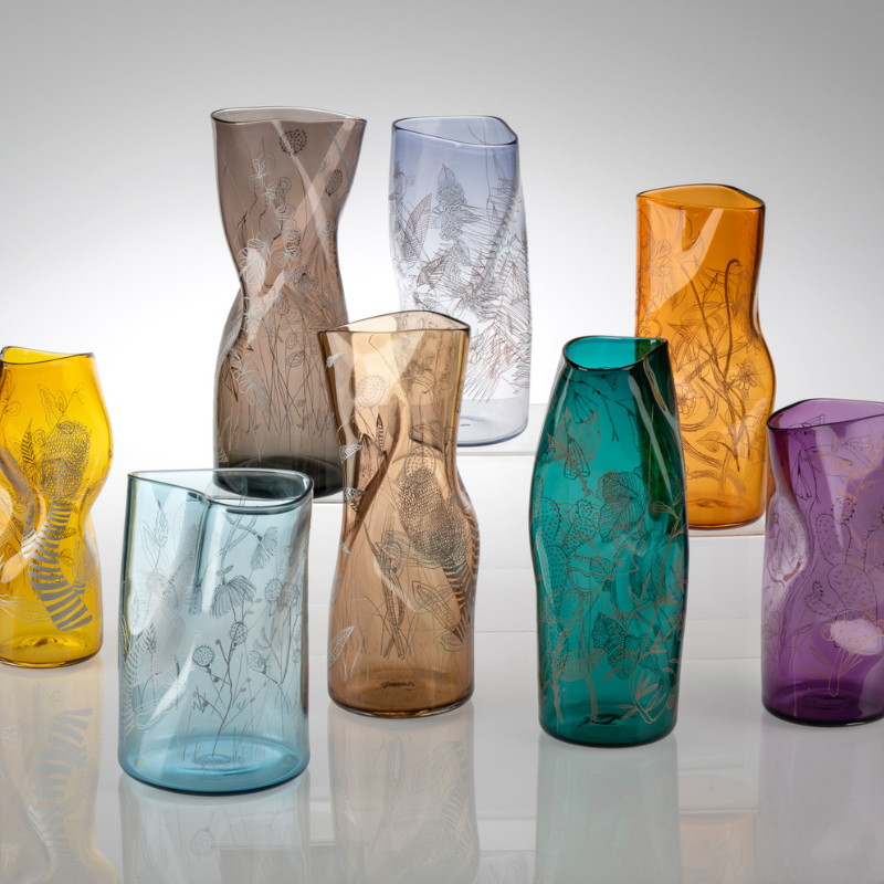 Botany Etched Vase | Handmade by Alexandra Hirst - CoCo Contemporary Connoisseur Gift Store