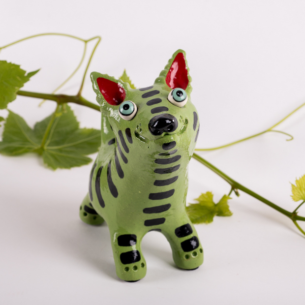Green Ceramic Dog Art | Handmade by Elodie Barker | Australian Made - CoCo Contemporary Connoisseur Gift Store