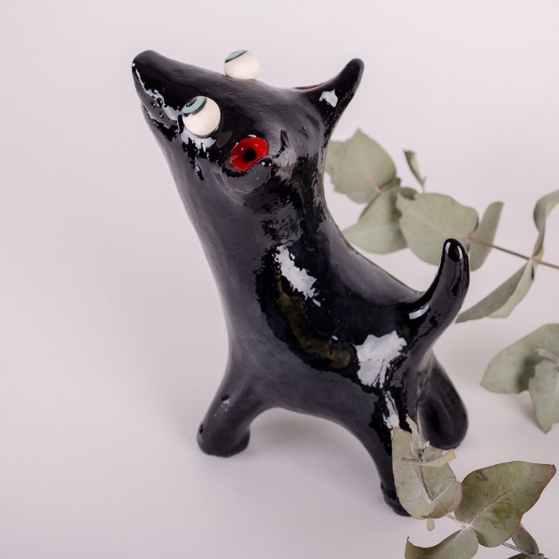 Black Ceramic Dog Art | Handmade by Elodie Barker | Australian Made - CoCo Contemporary Connoisseur Gift Store