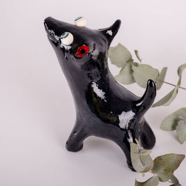 Black Ceramic Dog Art | Handmade by Elodie Barker | Australian Made - CoCo Contemporary Connoisseur Gift Store