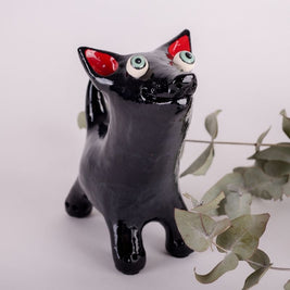 Black Ceramic Dog Art | Handmade by Elodie Barker | Australian Made - CoCo Contemporary Connoisseur Gift Store